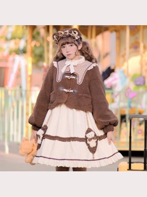 Coffee Bear Lolita Dress OP + Jacket by YingLuoFu (SF73)